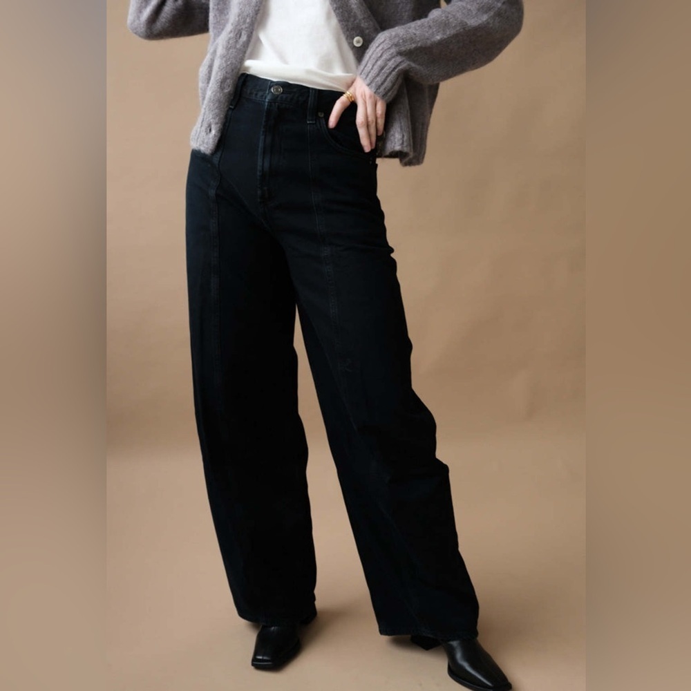 Agolde Barrel Jeans Kristen Wide Leg Sz 27 Vintage Black A9221-1604